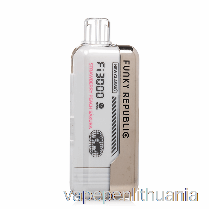 Funky Republic Fi3000 Vienkartinis Braškių Persikų Sakura Vape Skystis